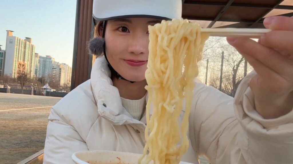 Eating K-Ramen at Hanriver.