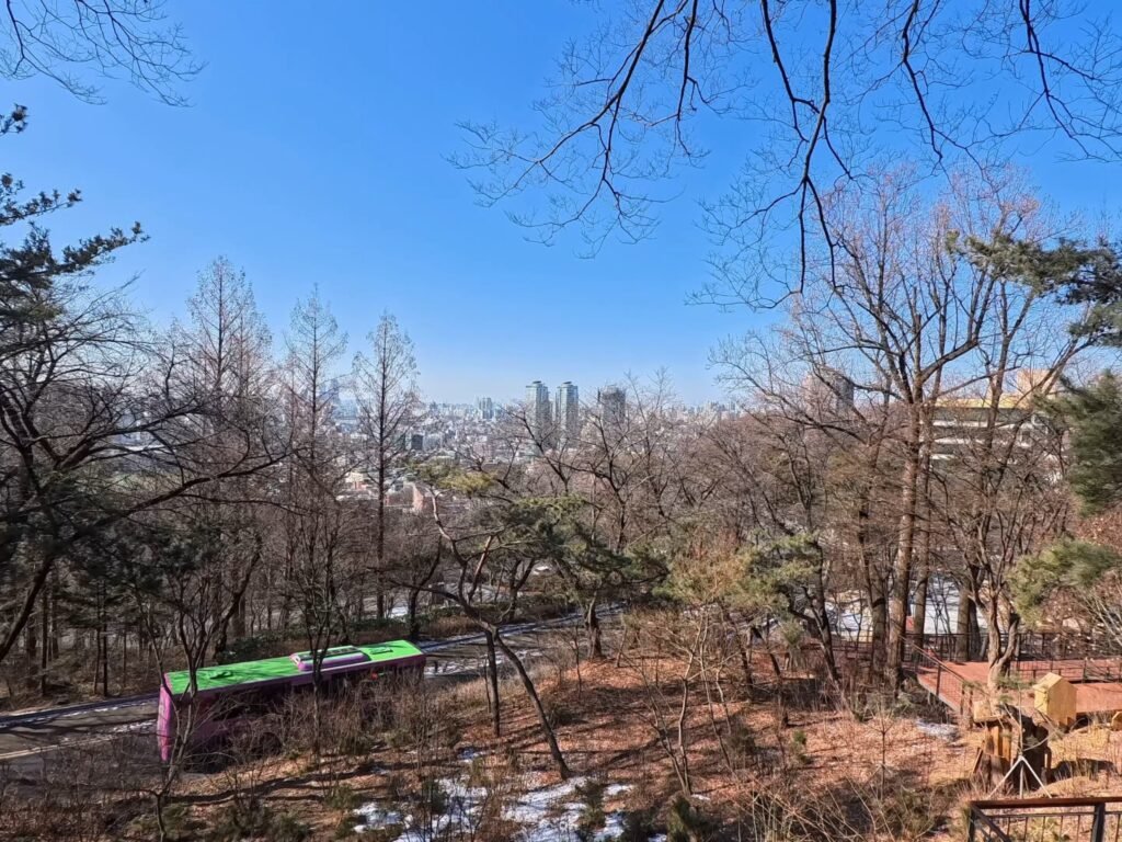 Seoul City View From Namsan Sky Forest Trail
