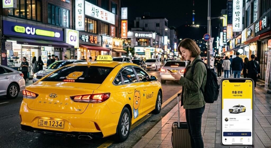 hailing-kakao-t-taxi-app-in-seoul-night